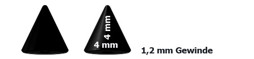 Bild von Piercing Spitze schwarz 4 mm Ø 1,2 x 4, 6, 10, 12, 16 mm lang
