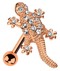 Bild von Ohrpiercing Helix Tragus Lobe, Echse Rosegold mit Stab und Kugel in 1,2 mm