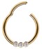 Bild von Piercing Smooth Segment Ring Clicker Stahl Rosegold mit 3 Steinen in 1,2 mm