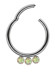 Bild von Piercing Smooth Segment Ring Clicker 316l Stahl mit 3 Steinplatten in 1,2 mm