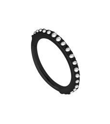 Bild von Piercing Smooth Segment Ring Clicker Stahl schwarz, 1,2 mm mit Steinen vertikal