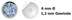 Bild von Titan Piercing Kugel 1,2 x 6 mm mit gefaßtem Zirkonia, farbig 90°