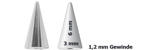 Bild von Titan Piercingschmuck Spitze gerade 3 mm Ø in 1,2 x 6 mm