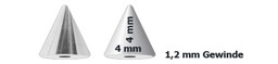 Bild von Titan Piercingschmuck Spitze gerade 4 mm Ø in 1,2 x 4 mm