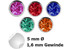 Bild von Piercing Set 5 Strasskugeln in 1,6 x 5 mm mit verschiedenen Farben