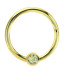 Bild von Lippenpiercing Ring in Gold, BCR Clicker mit 3 mm Steinplatte in 1,2 mm