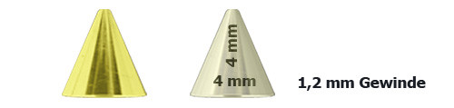Bild von Stahl Piercing Spitze eloxiert in 4 mm Ø in 1,2 x 4 mm, Verschluss