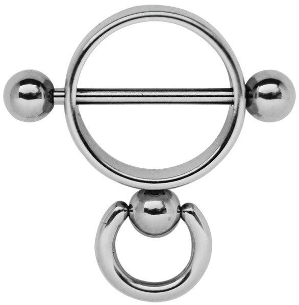 Bild von Brustpiercing Schmuck Stahl Ring der O glänzend poliert