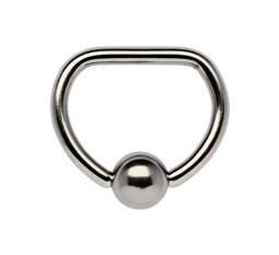 Bild von Brustwarzenpiercing Schmuck D-Ring mit geradem Steg 1,6 x 10 mm