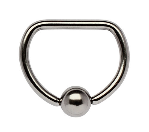 Bild von Brustwarzen Piercing Schmuck D-Ring mit geradem Steg 1,6 x 12 mm