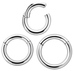 Bild von Piercing Schmuck Smooth Segment Ring Clicker Stahl in 3,0 mm