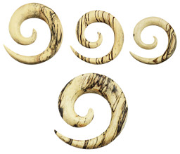 Bild von Ohrpiercing Schmuck Dehner Spirale, Expander aus Holz in 3-10 mm