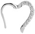 Bild von Piercing Smooth Segment Ring Clicker 316l Stahl, Herz mit Steinen in 1,2 mm