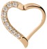 Bild von Piercing Smooth Segment Ring Clicker rosegold, Herz mit Steinen in 1,2 mm