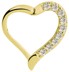 Bild von Piercing Smooth Segment Ring Clicker gold, Herz mit Steinen in 1,2 mm