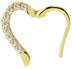 Bild von Piercing Smooth Segment Ring Clicker gold, Herz mit Steinen in 1,2 mm