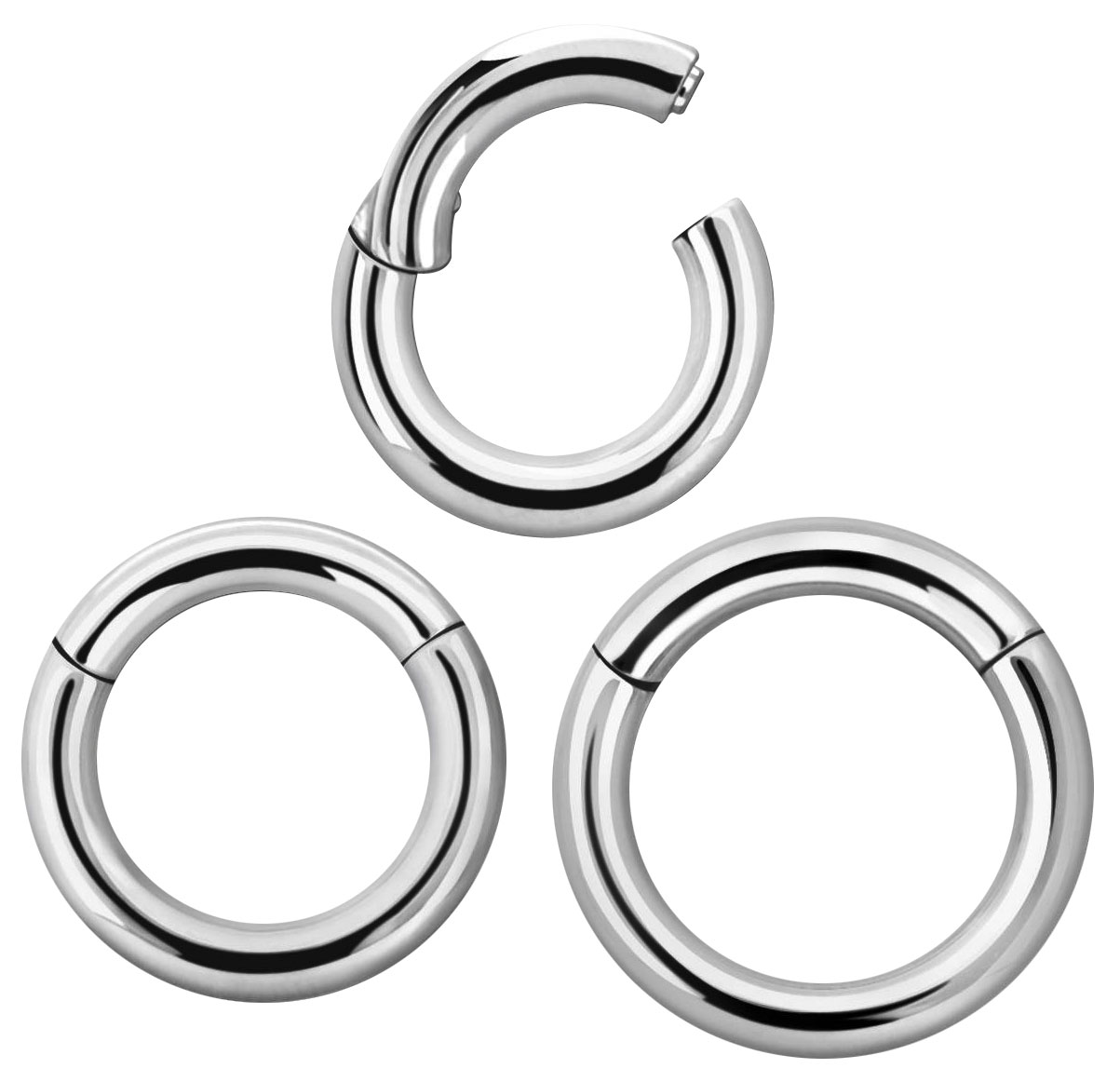 Bild von Titan Piercing Schmuck Smooth Segment Ring Clicker in 3,0 mm