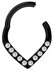 Bild von Piercing Smooth Segment Ring Clicker schwarz, Tropfen mit Steinen