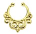 Bild von Nasenpiercing Fake Ring Septum Gold mit Ornament, 1,0 x 9 mm