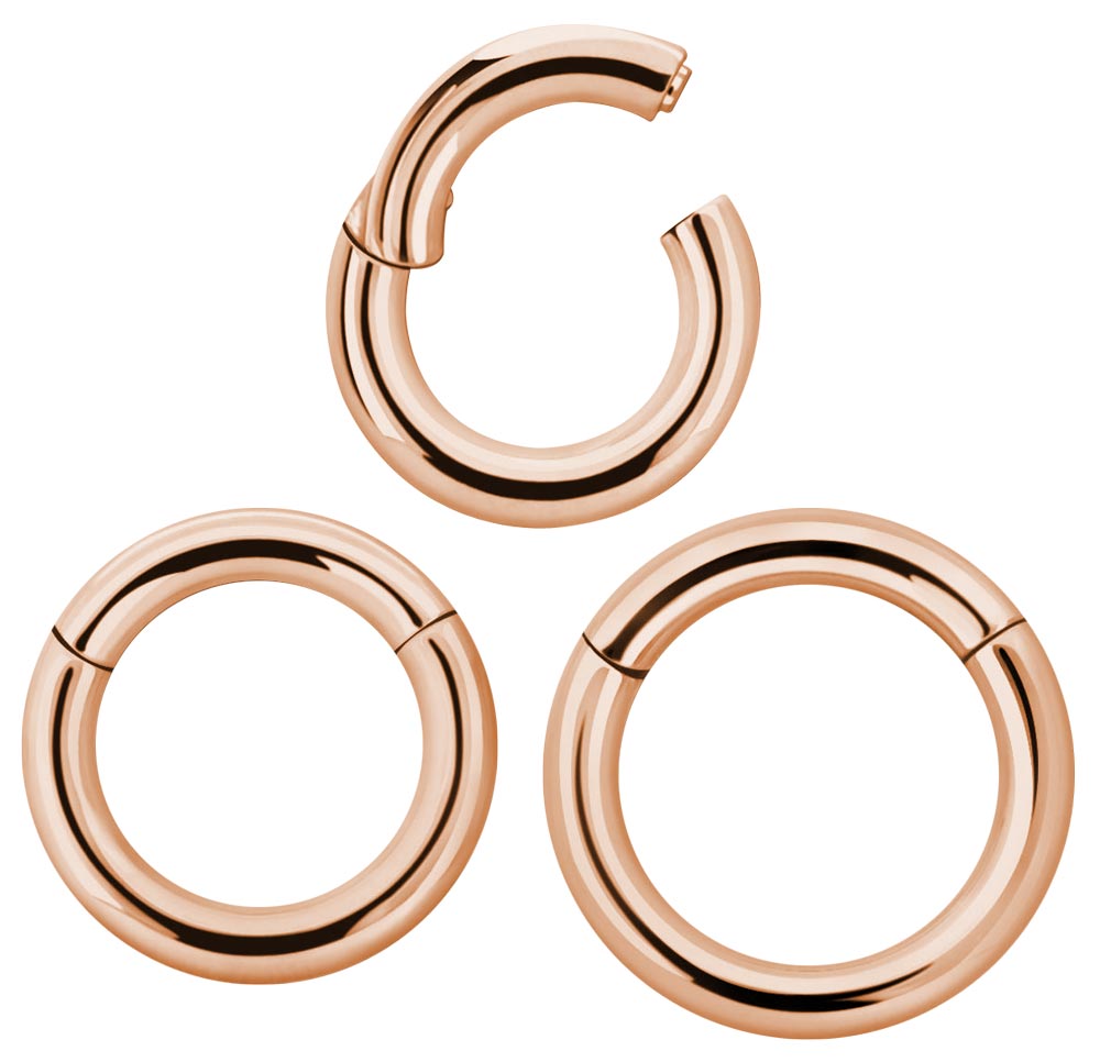 Bild von Piercing Schmuck Smooth Segment Ring Clicker Rosegold in 3,0 mm