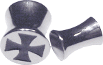 Bild von Titan Piercing Plug von 4, 6, 8 mm Ø mit schwarzem Kreuz