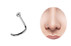 Bild von Titan Nasenstecker, Nose Stud mit Spirale, Stein 2,2 mm, Stab 1,0 mm