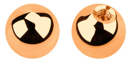 Bild von Piercing Schmuck Verschluss Stahl Kugel, Rosè Gold in 1,6 x 8 mm