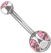 Bild von Titan Piercing Banane + 2 Zirkonias vorne, Kugel in 8 mm + 5 mm