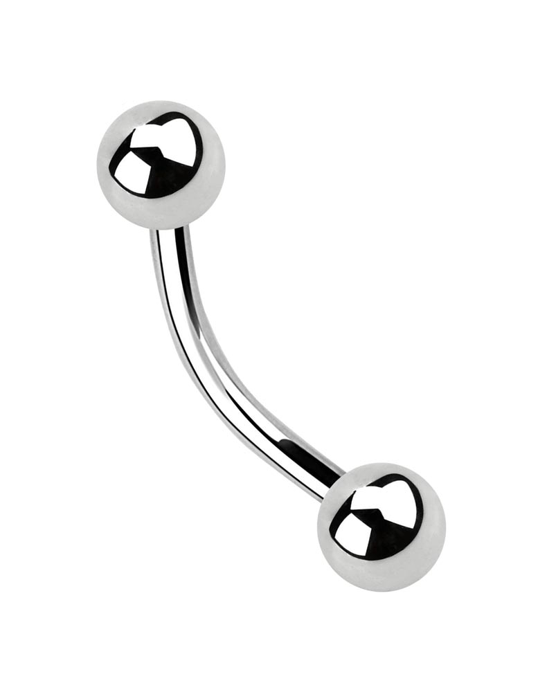 Bild von Titan Piercing gebogener Stab 1,2 x 6-14 mm + 2 Kugeln