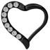 Bild von Piercing Smooth Segment Ring Clicker schwarz, Herz mit Steinen in 1,2 mm