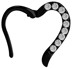 Bild von Piercing Smooth Segment Ring Clicker schwarz, Herz mit Steinen in 1,2 mm