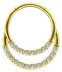 Bild von Piercing Segment Clicker Doppel Ring mit Steinen Gold in 1,2 mm