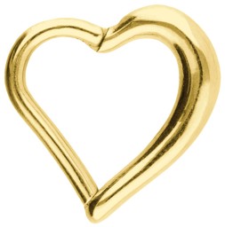 Bild von Piercing Schmuck Segment Clicker Herz aus 316l Stahl Gold in 1,2 mm