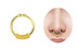 Bild von Nasenpiercing Fake Ring Septum Klemmring gold mit Stacheldraht
