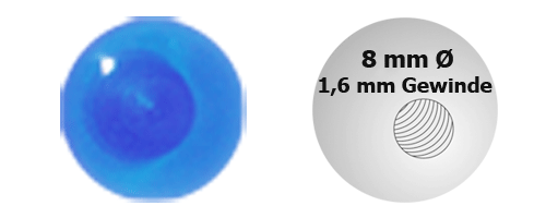 Bild von UV Piercing Gewindekugel 1,6 x 8 mm, Piercing Verschluss
