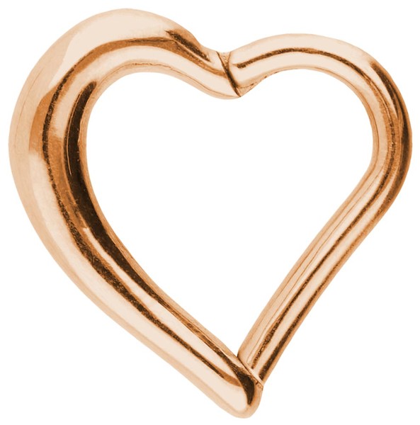 Bild von Piercing Segment Clicker Herz aus 316l Stahl Rosegold in 1,2 mm