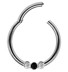 Bild von Piercing Smooth Segment Ring Clicker 316l Stahl mit 3 Steinen in 1,2 mm
