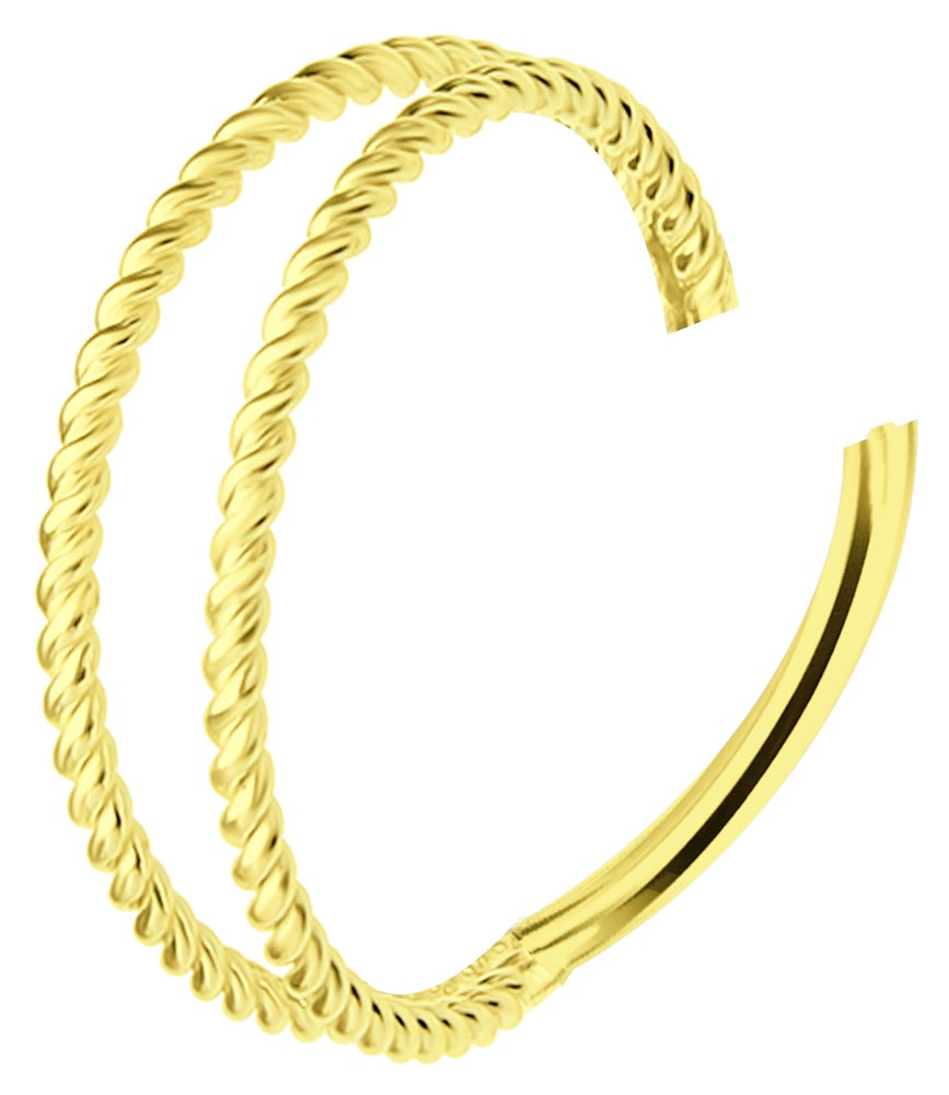 Bild von Piercing Segment Clicker Gold 2er-Ring gedreht in 1,2 mm