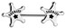 Bild von Brust Piercing Stab aus Stahl mit Sheriff-Stern in 1,6 x 12-16 mm