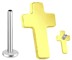 Bild von Ohr Piercing Labret Stud in 1,2 mm mit Innengewinde und Kreuz