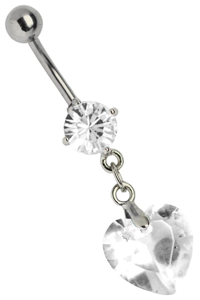Bild von Bauchnabelpiercing Schmuck Banane mit Zirkonia und Steinherz
