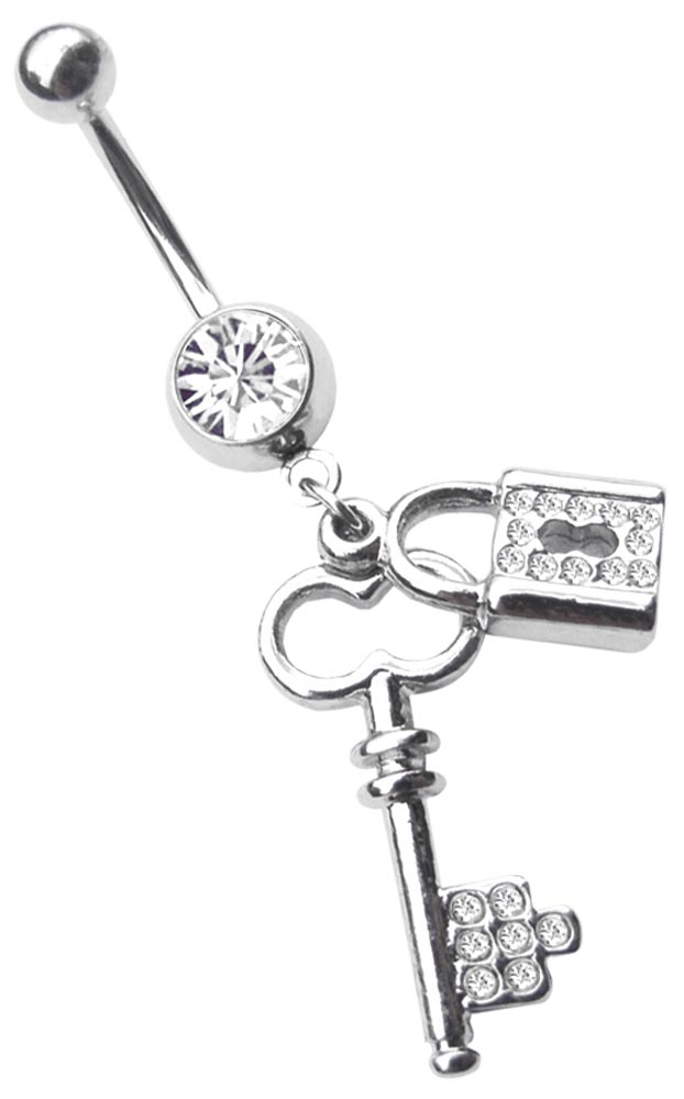 Bild von Bauchnabelpiercing Schmuck Banane mit Schloss und Schlüssel