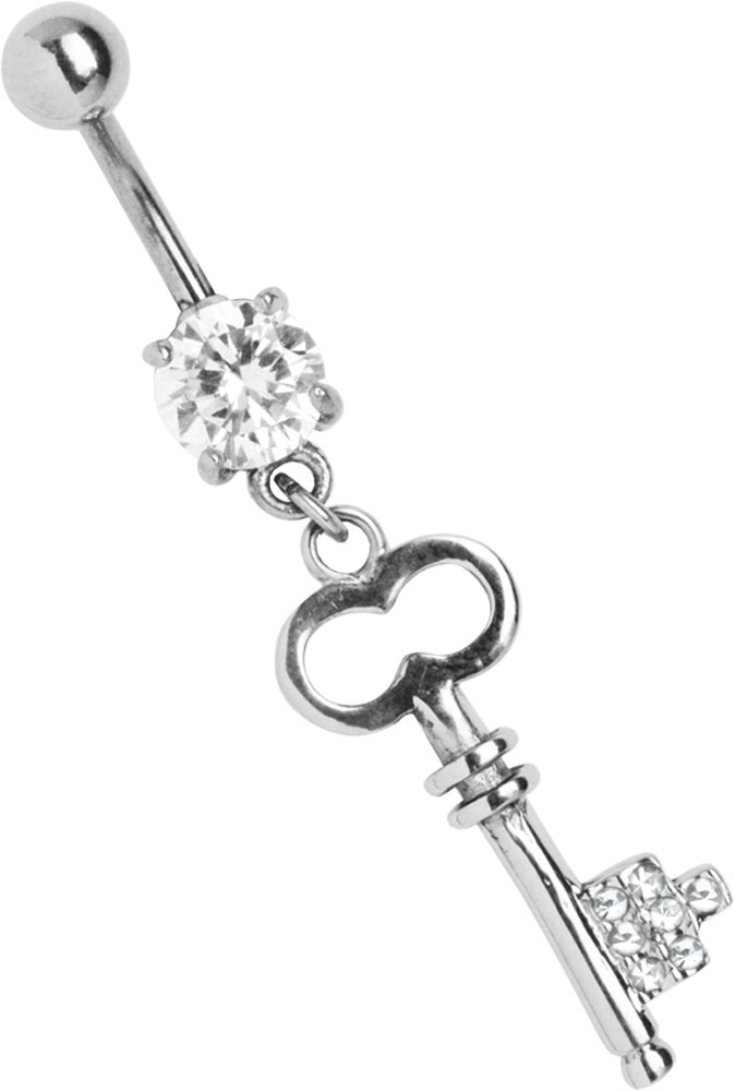 Bild von Bauchnabel Piercing Schmuck Banane mit Schlüssel Anhänger