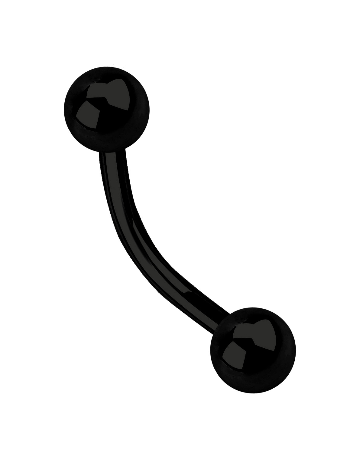 Bild von Piercing Mini Banane Stahl schwarz 1,2 x 6-14 mm mit Kugeln