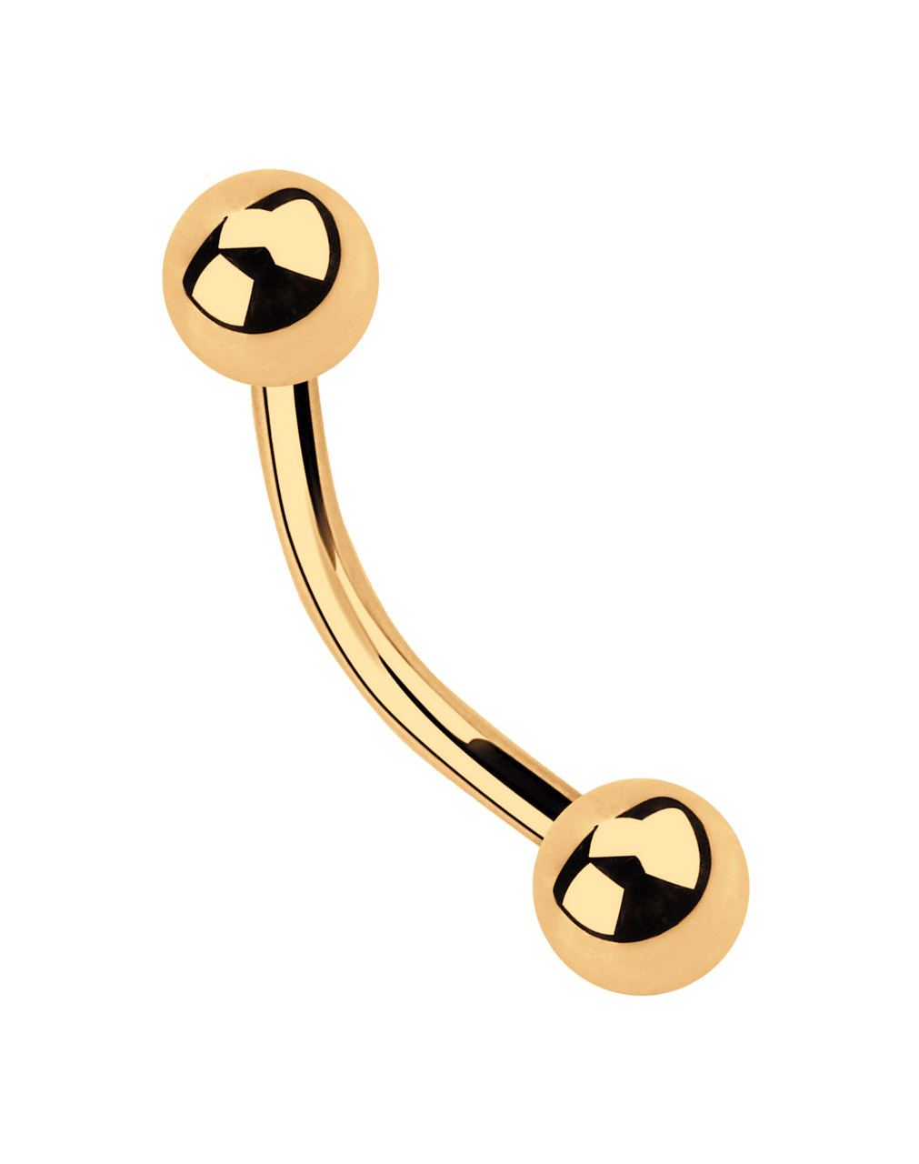 Bild von Piercing Schmuck Mini Banane Stahl 18kt. Rose Gold 1,2 x 6-16 mm