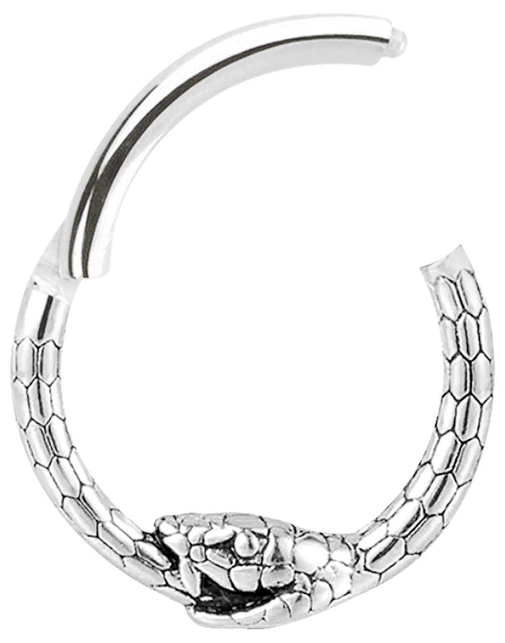 Piercing Segment Ring, Clicker mit Schlange in 1,2 mm