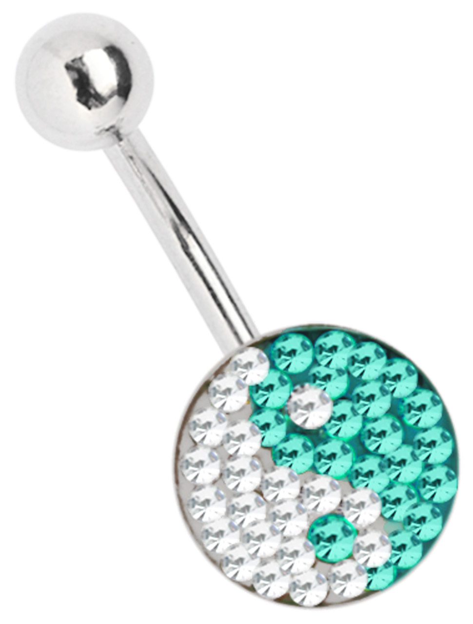 Bauchnabel Piercing Schmuck Banane, Epoxy Multistrass Ying Yang