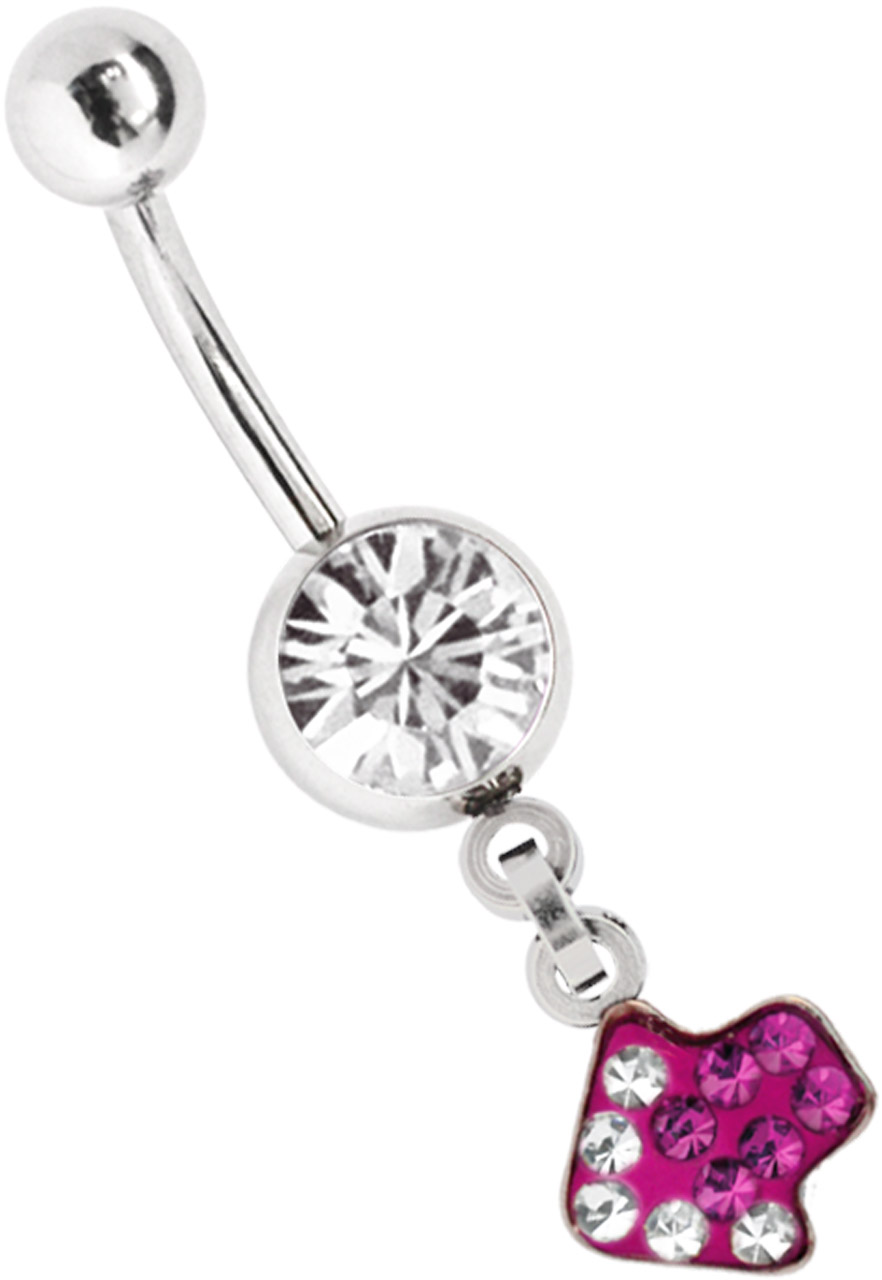 Bauchnabelpiercing Schmuck Banane mit Multistrass Pfeil Anhänger