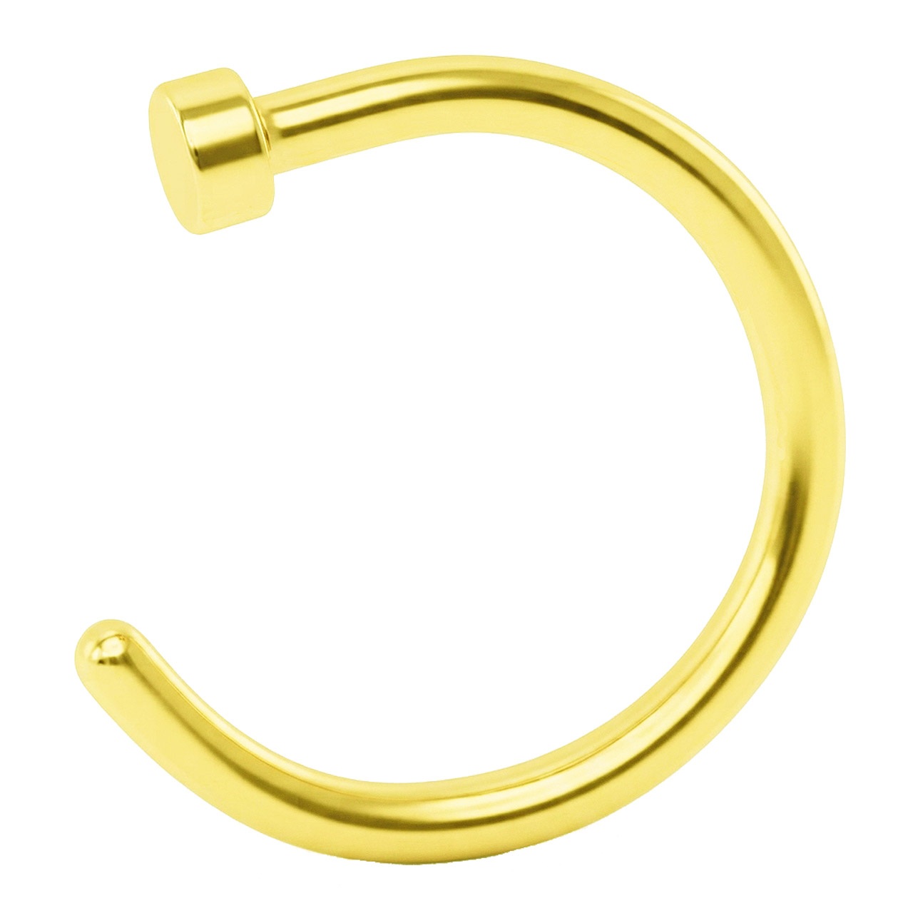 Nasenpiercing Hoop Nasenring vergoldet 1,0 x 6-10 mm, Stopper