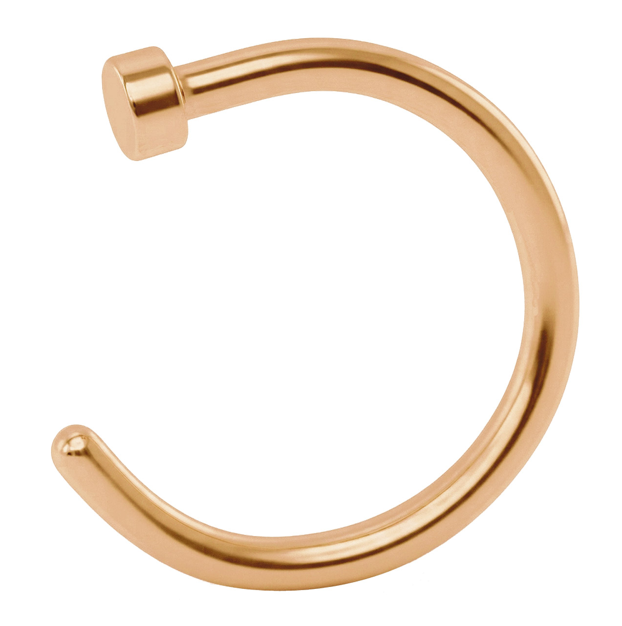 Piercing Ring, Hoop Nasenring Rose Gold 1,0 x 6-10 mm, Stopper